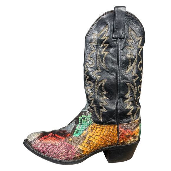 Vintage Dan Post Men’s Rainbow Python Snakeskin Cowboy Boot Size US 9.5 main image 8